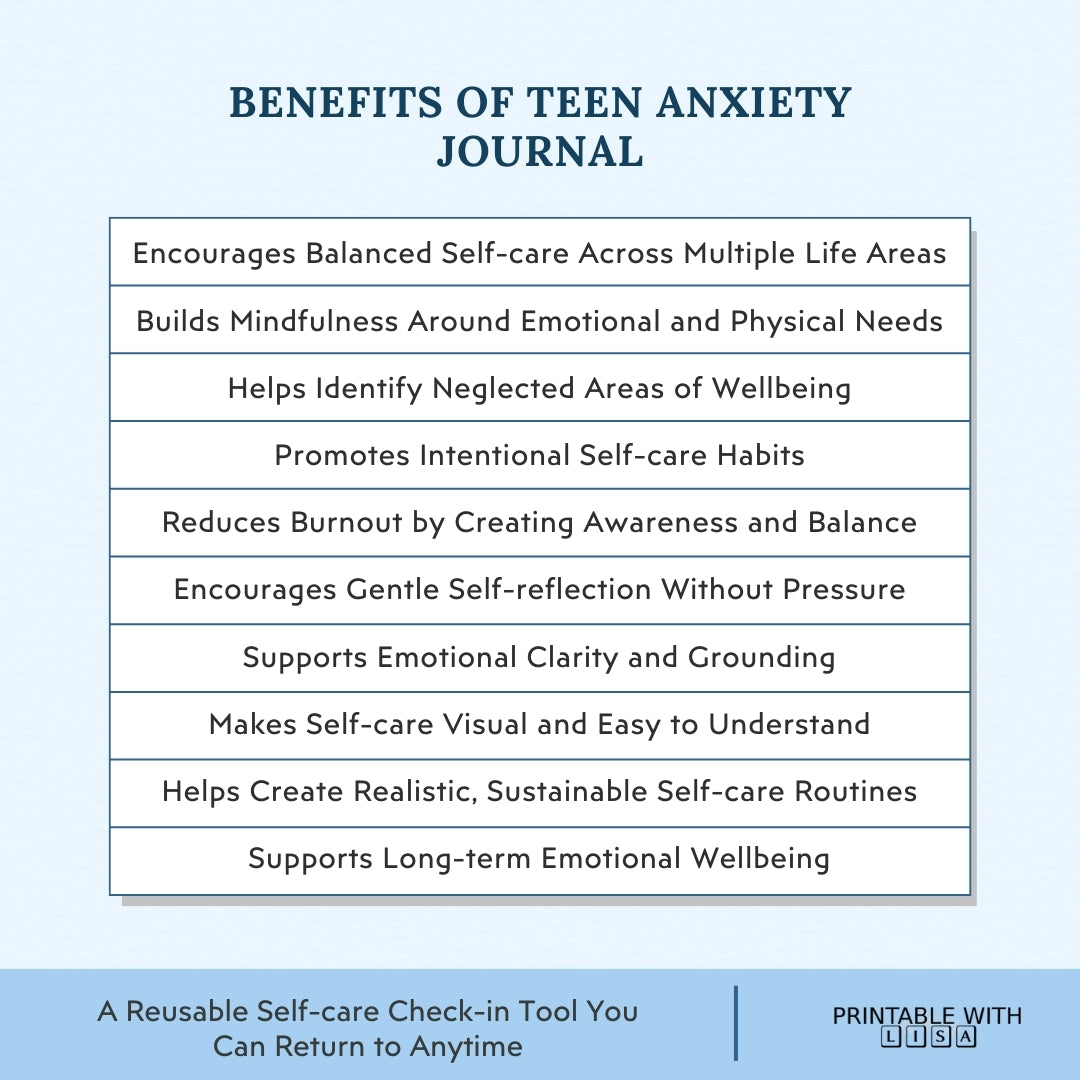 Teen Self-Care Wheel and Routine