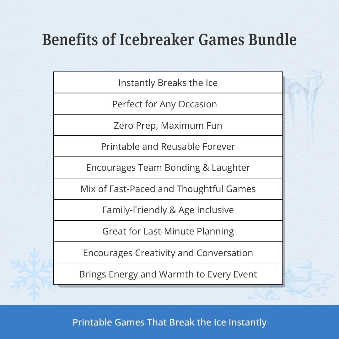 Icebreaker Games Bundle – Fun Party, Classroom & Team Icebreakers