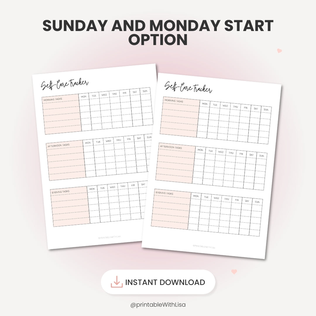 Self-Care Planner Printable, Self Love Worksheet, Self-Love Journal, Mental Health Worksheet