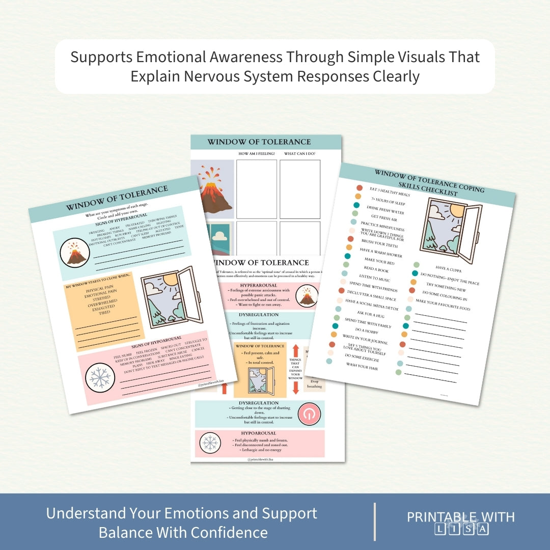 Window of Tolerance Workbook – Emotional Regulation Made Visual
