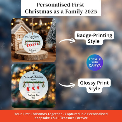 Christmas Celebration Bundle – Personalized First Christmas as a Family 2025