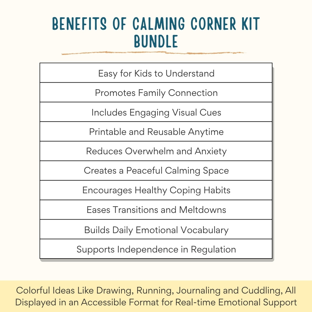 Calming Corner Kit Bundle – 40+ Printable Emotional Regulation & Coping Tools for Kids