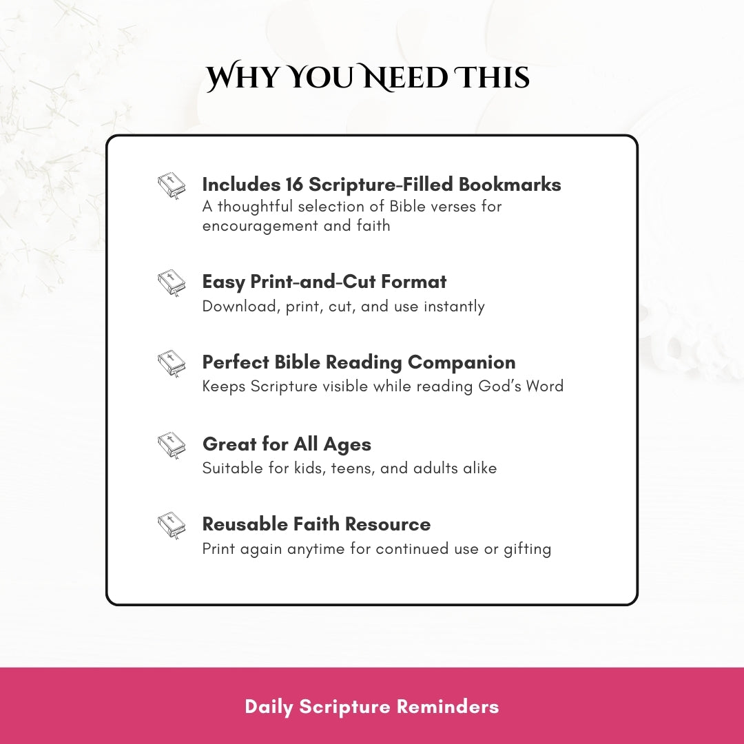 16 Bible Verse Bookmarks — Daily Faith Reminders