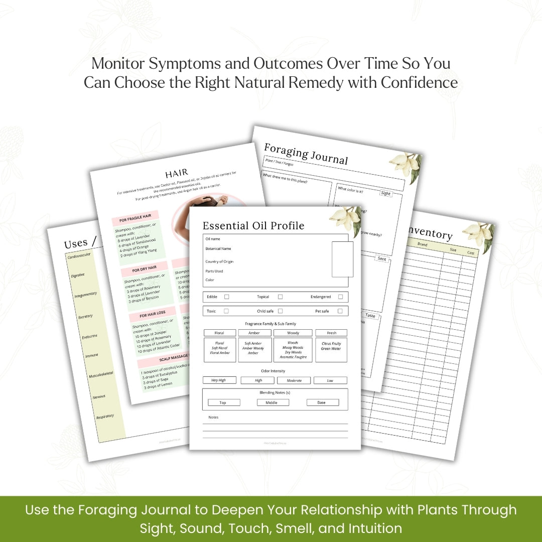 The Ultimate Herbal Medicine & Essential Oil Logbook – Track Aromatherapy, Remedies & Recipes