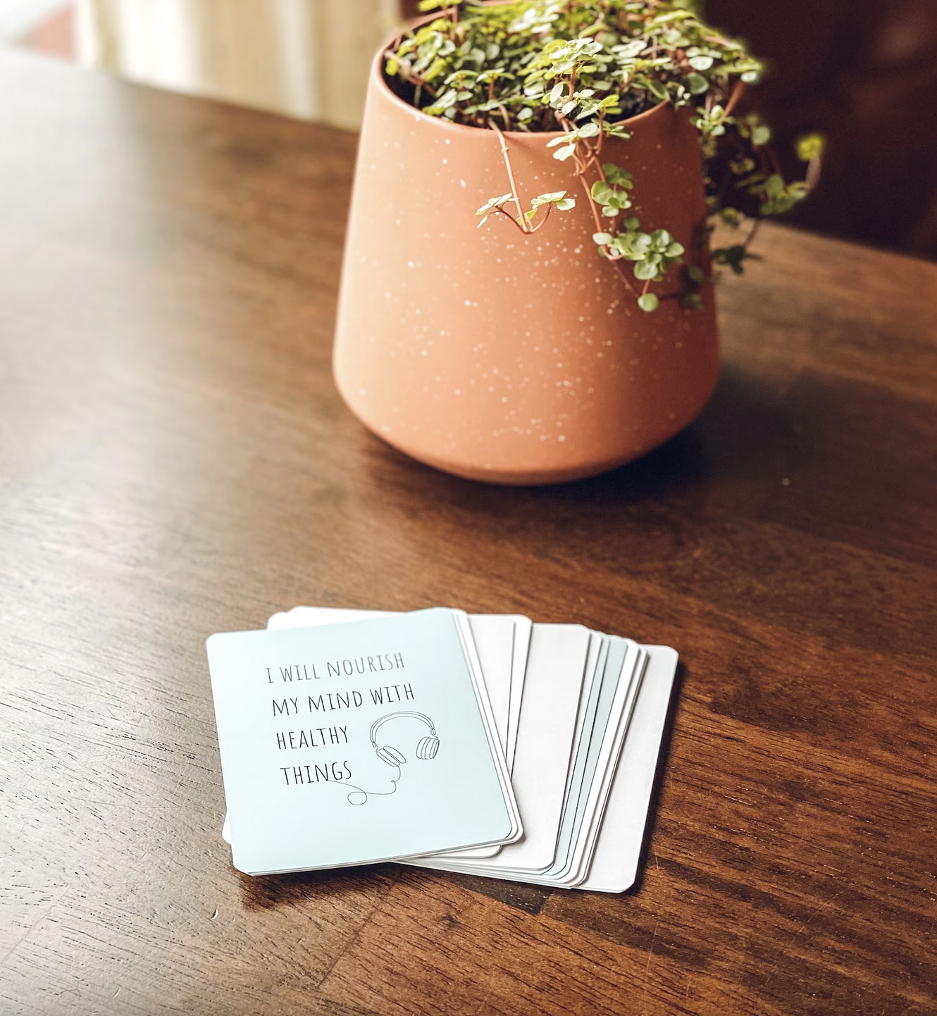 Mental Health Affirmation Cards Set. Mindfulness gift for practicing meditations for stress relief, depression and anxiety relief.