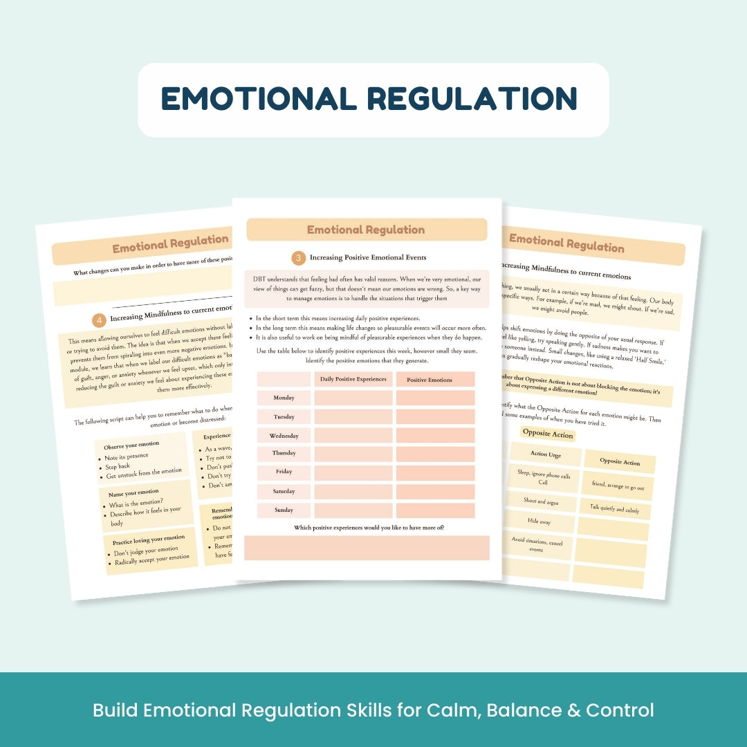 Ultimate Neurodivergent Friendly DBT Skills Worksheet – Calm & Control Toolkit