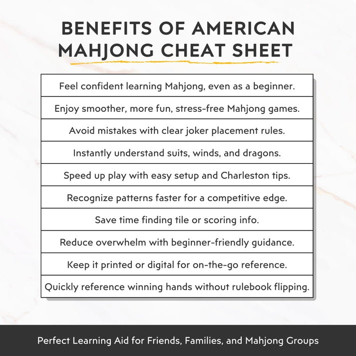 American Mahjong Beginners Guide & Cheat Sheet – Learn Rules Fast ...