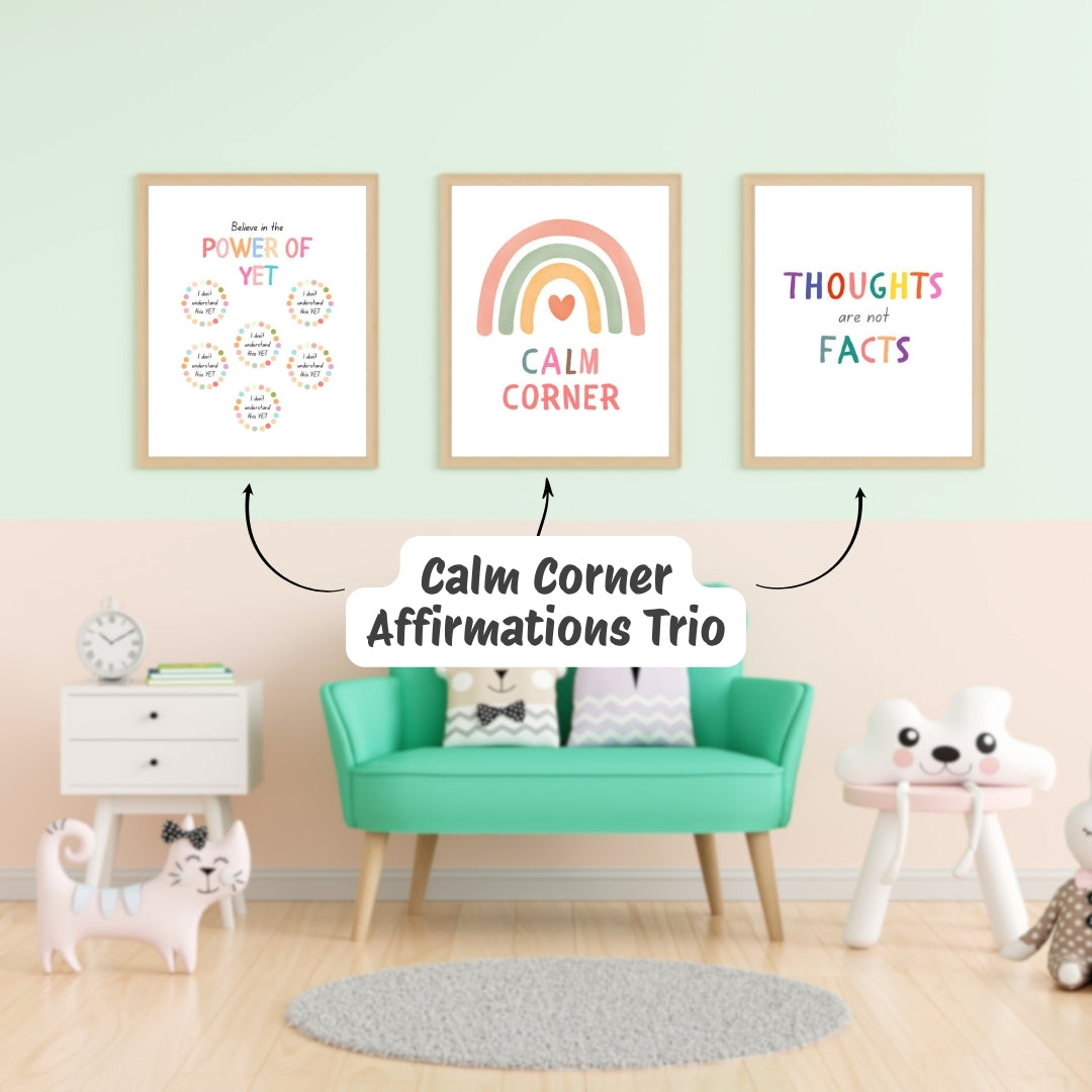 Growth Mindset Calm Corner Bundle – Mood Meter & Feelings Posters for Kids