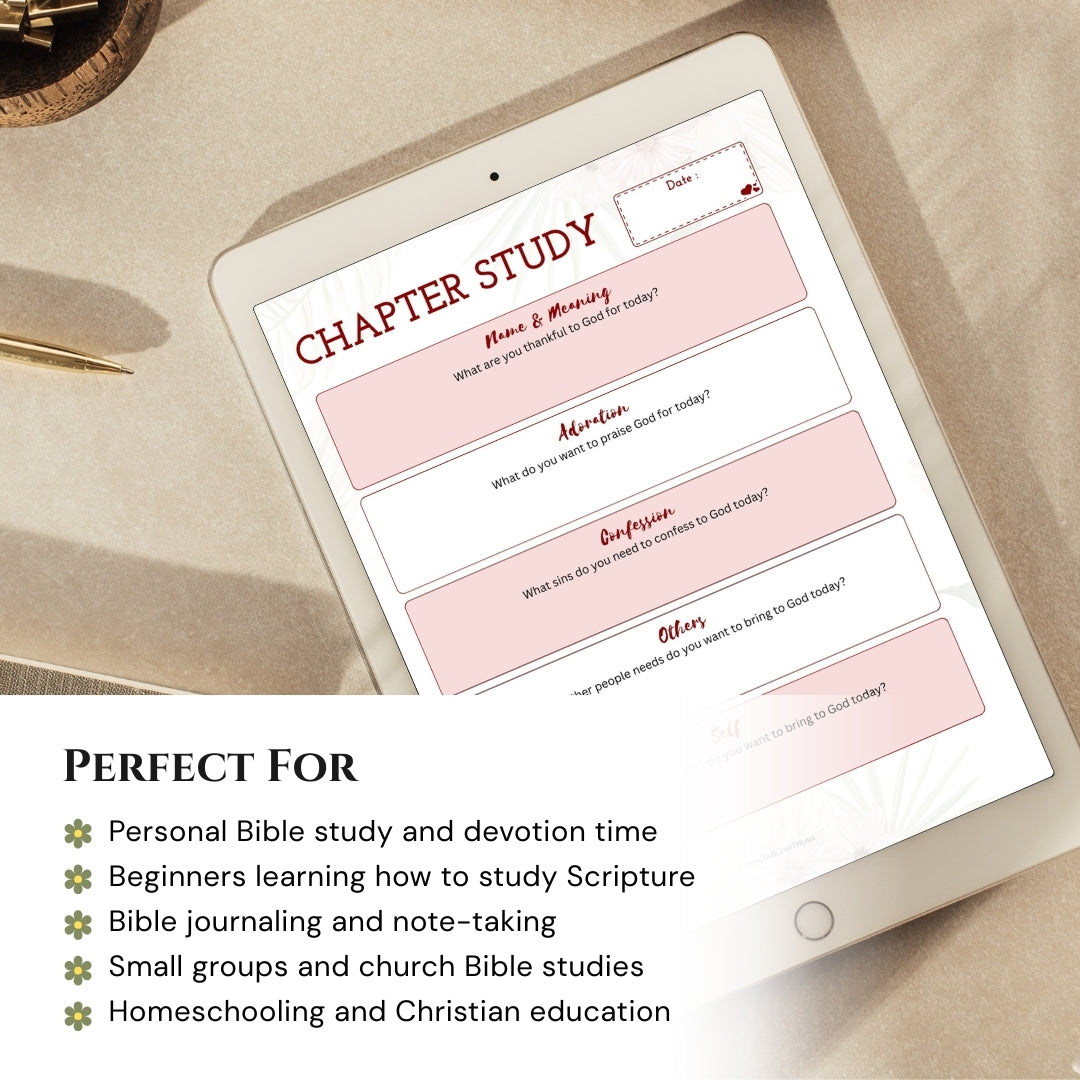 Bible Study Template Bundle – Calm, Guided Scripture Reflection