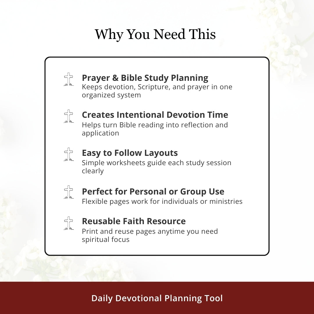 Prayer & Devotional Bible Study Worksheets & Planners