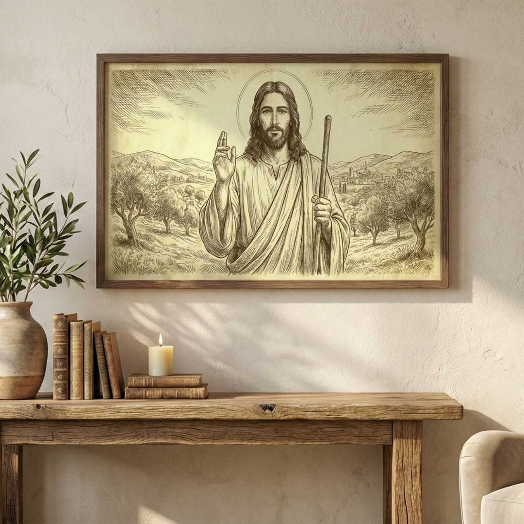 The Good Shepherd Scripture Wall Art Set – 18 Vintage Christian Designs