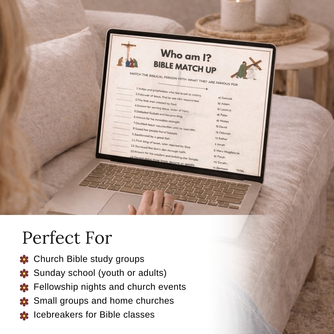 Who Am I? Bible Match-Up Game — Church Icebreaker for Groups
