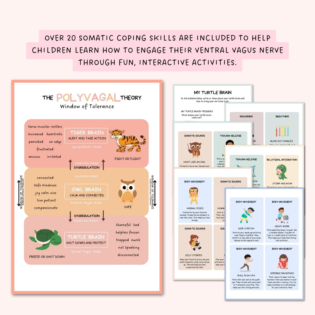 Nervous System Regulation for Kids, Distress Tolerance for Children, Emotional Regulation Skills, Polyvagal Theory, Window of Tolerance