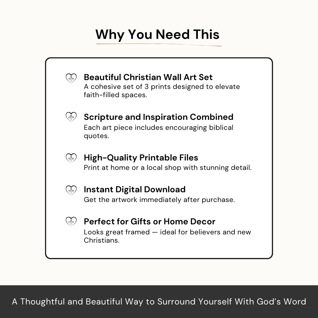 Set of 3 Christian Wall Art – God Is Good, Rules & The Good News