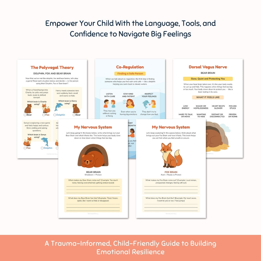 The Polyvagal Theory for Kids | Nervous System Regulation Workbook | Emotional Toolkit with Brain Metaphors