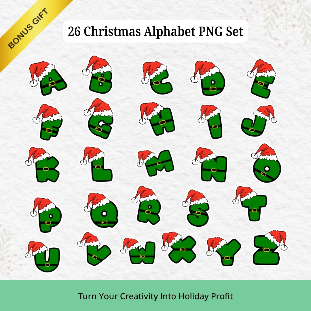 Christmas Bookish PNG Bundle – Cozy Book Lover Clipart Set