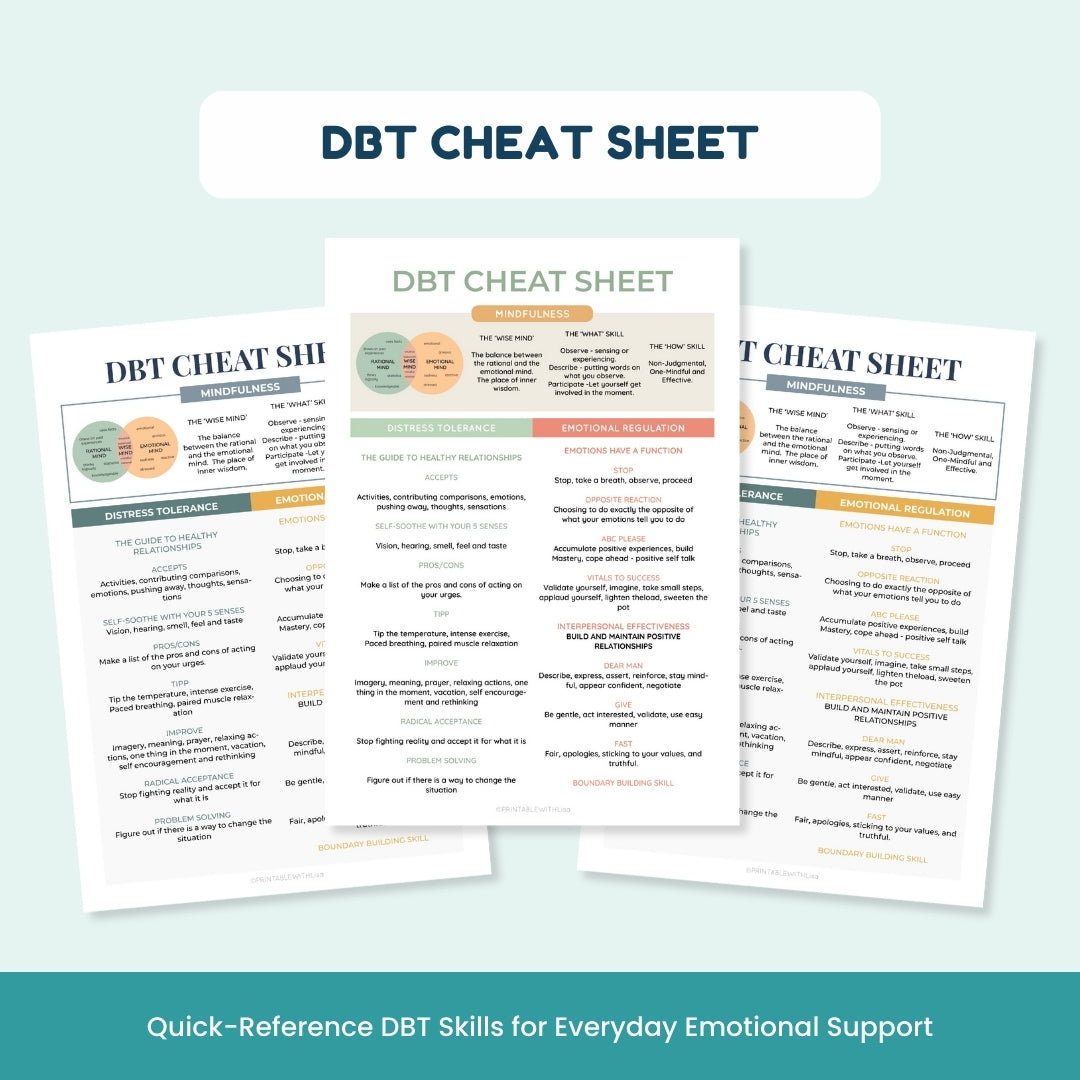 Ultimate Neurodivergent Friendly DBT Skills Worksheet – Calm & Control Toolkit