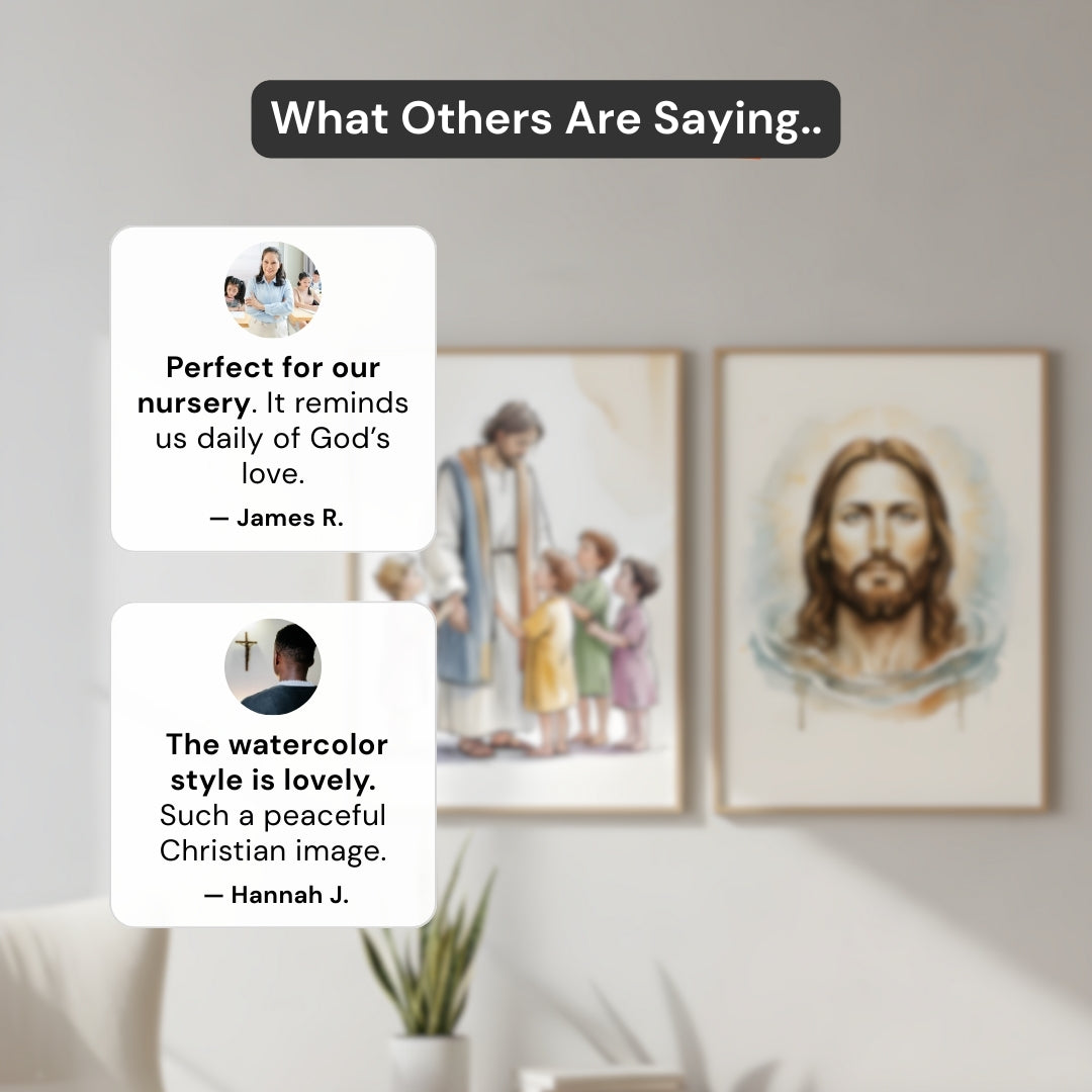 Jesus with Children Art – Gentle Christian Wall Artwork for Families