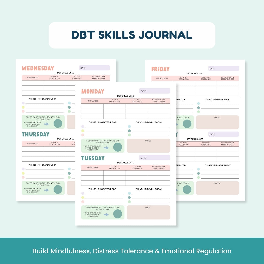 Ultimate Neurodivergent Friendly DBT Skills Worksheet – Calm & Control Toolkit