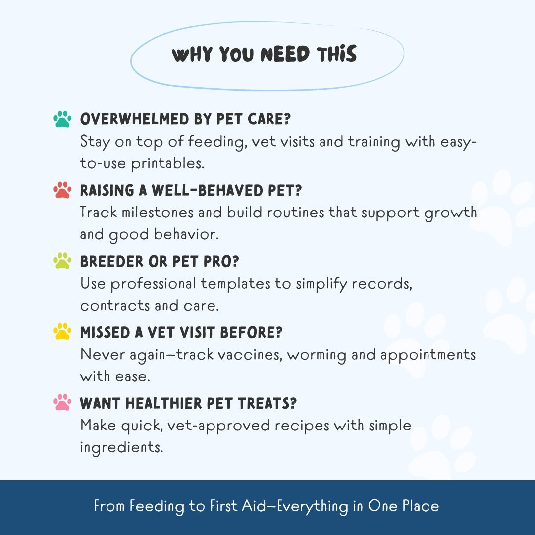 The All-in-One Pet Wellness & Planner Bundle | 8-in-1 Printable Pet Parenting & Breeder Kit