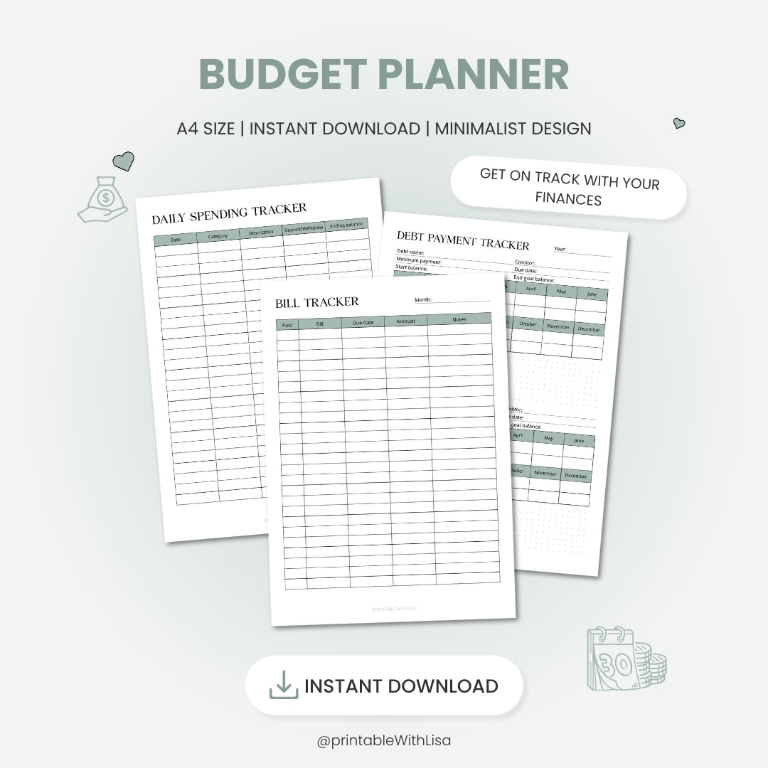 Ultimate Life Changer Printable Bundle - 9-in-1 Printable Set for Self-Care, Budget, Fitness, Goals, and More (200+ Pages) - PRINTABLEWITHLisa