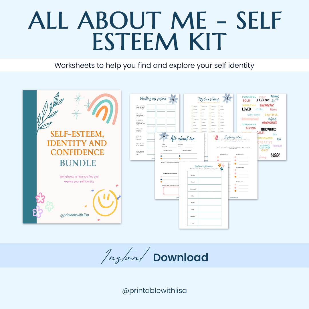 Teen mega 90% off bundle, therapy worksheets, healing journey, depression, anxiety, cognitive distortions, affirmations, boundaries