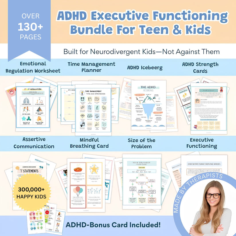 ADHD Executive Functioning Worksheets for Kids & Teens | 130+ Pages ...