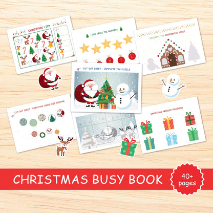 Christmas Busy Book - Digital Download, Christmas Activity Book for Kids, Printable Christmas Busy Book