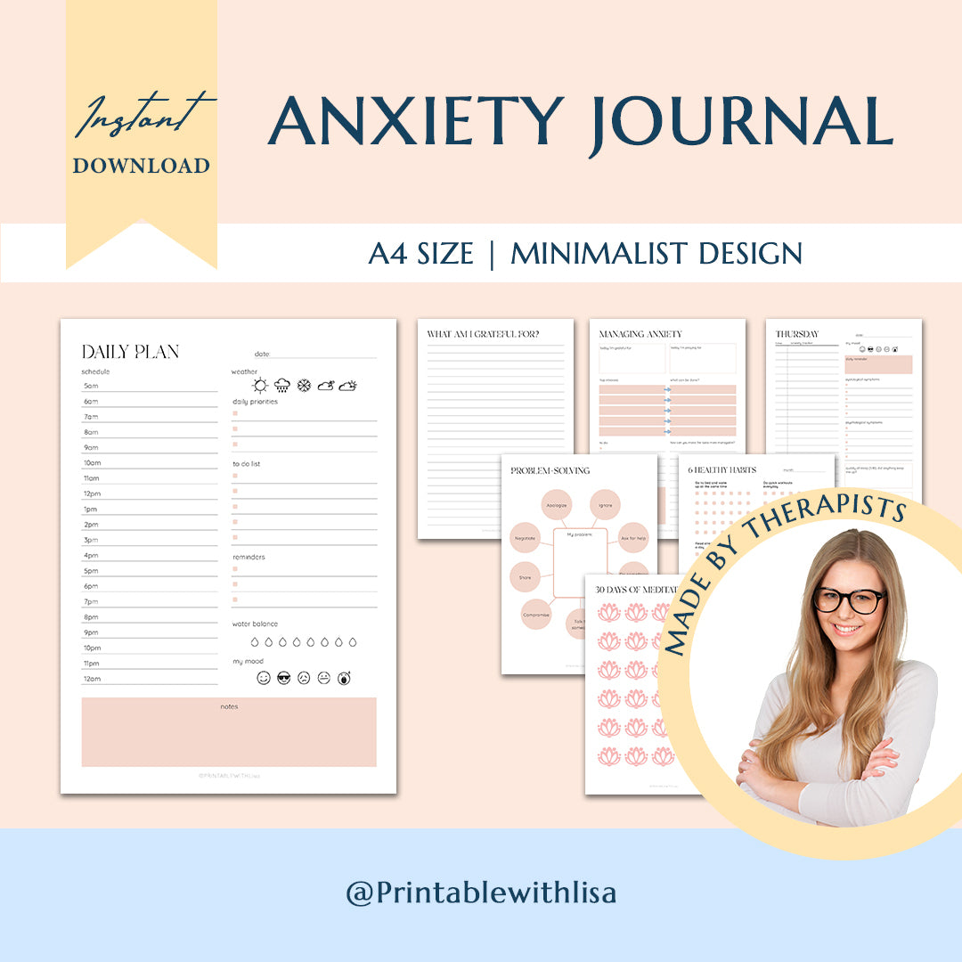 Mental Health / Anxiety Bundle 90% off bundle, DBT Flash Card, DBT Cheat Sheet, DBT Worksheet, Mental Health Journal, Self-Care Planner, Anxiety Journal