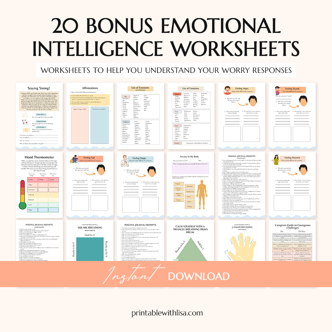 OCD Therapy Worksheets & Tracker | CBT Tools for Teens & Adults ...