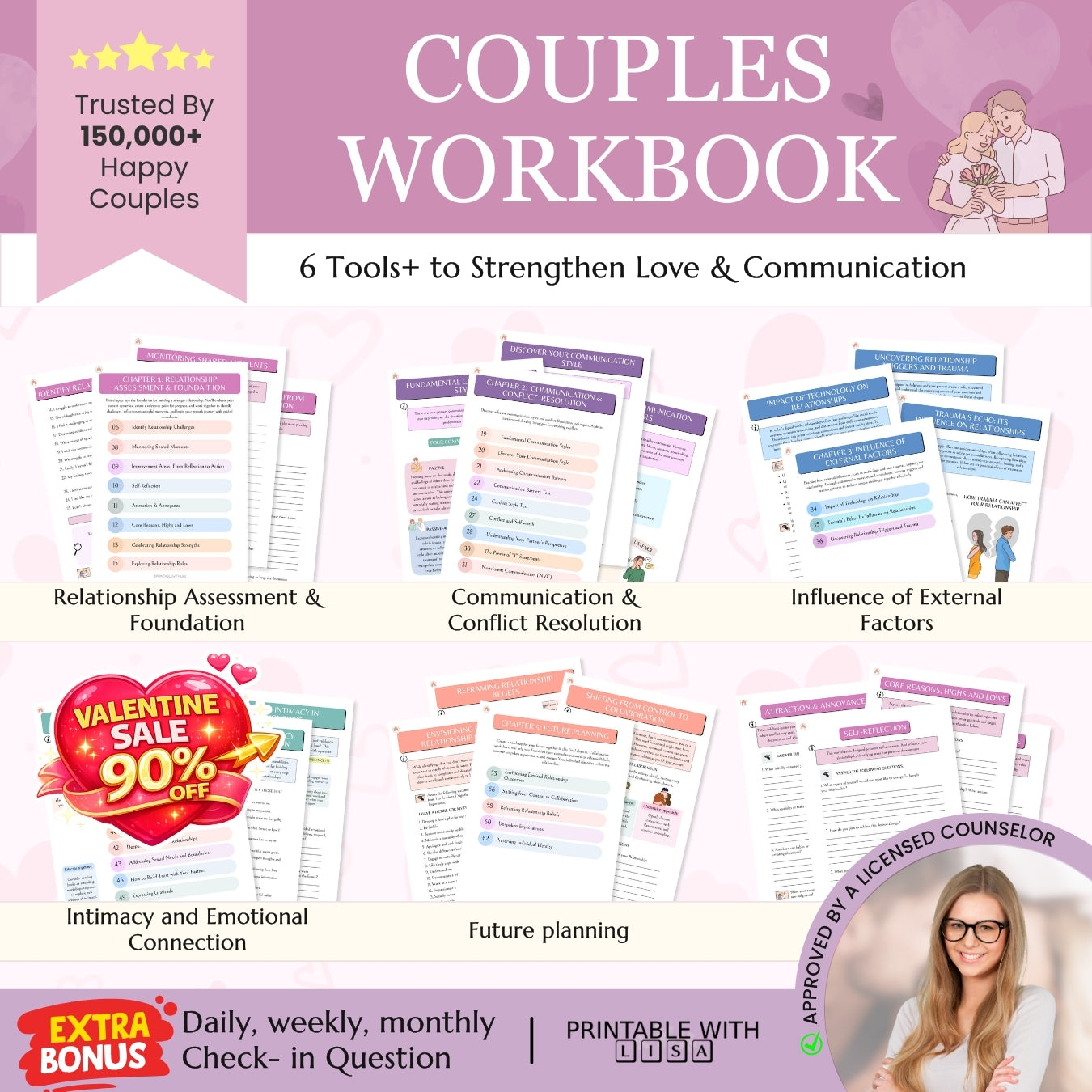 Couples Workbook Therapist Designed Worksheets Marriage Counseling Therapy Tools Handouts Intimacy Interventions Coaching Relationship Ebook