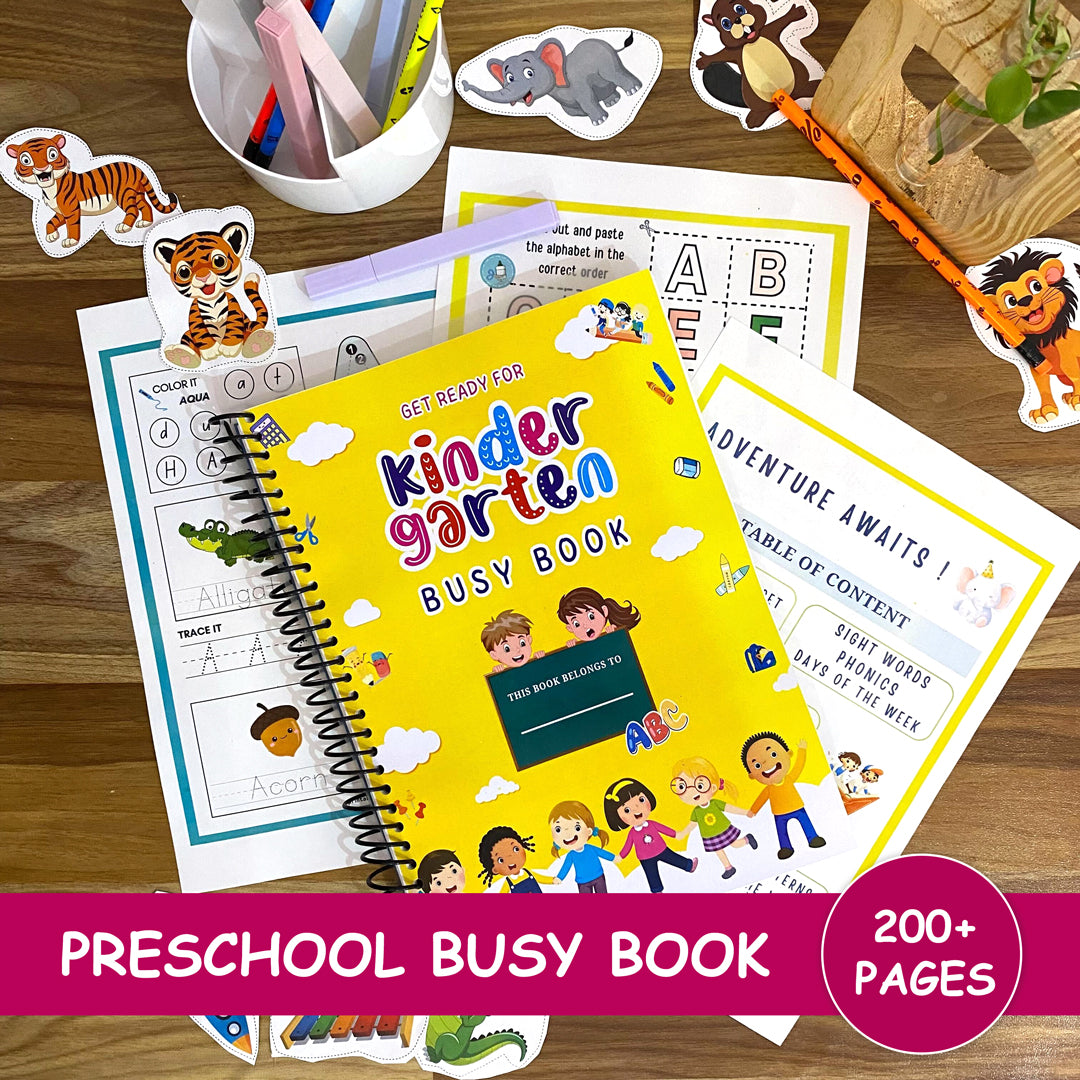 HOMESCHOOLING Preschool Workbook | Kindergarten Curriculum | Level 1 - Pre-K Printables | Toddler Activity Book | 200+ Worksheets - Busy Book