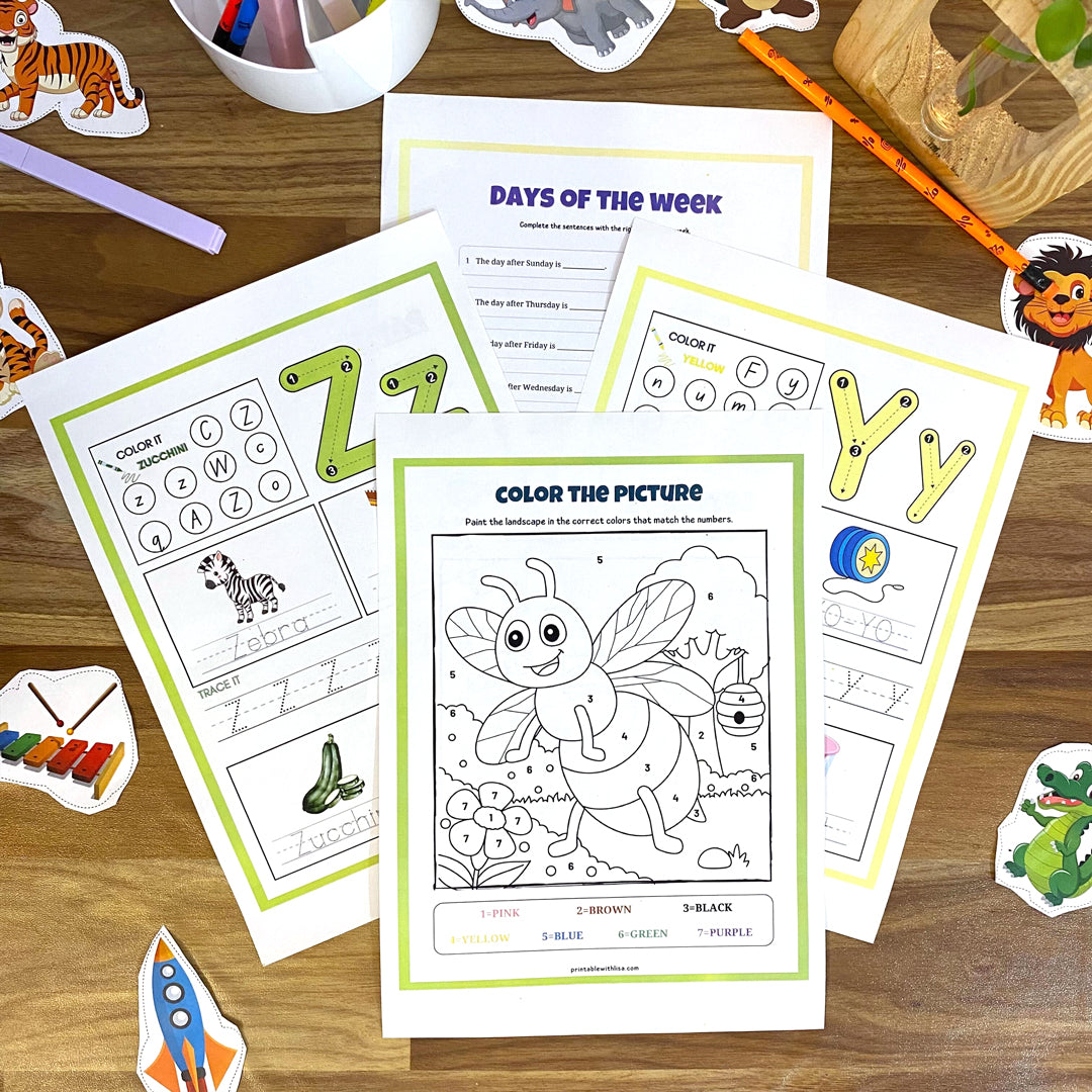 HOMESCHOOLING Preschool Workbook | Kindergarten Curriculum | Level 1 - Pre-K Printables | Toddler Activity Book | 200+ Worksheets - Busy Book