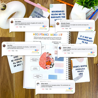 Mental Health / Anxiety Bundle 90% off bundle, DBT Flash Card, DBT Cheat Sheet, DBT Worksheet, Mental Health Journal, Self-Care Planner, Anxiety Journal