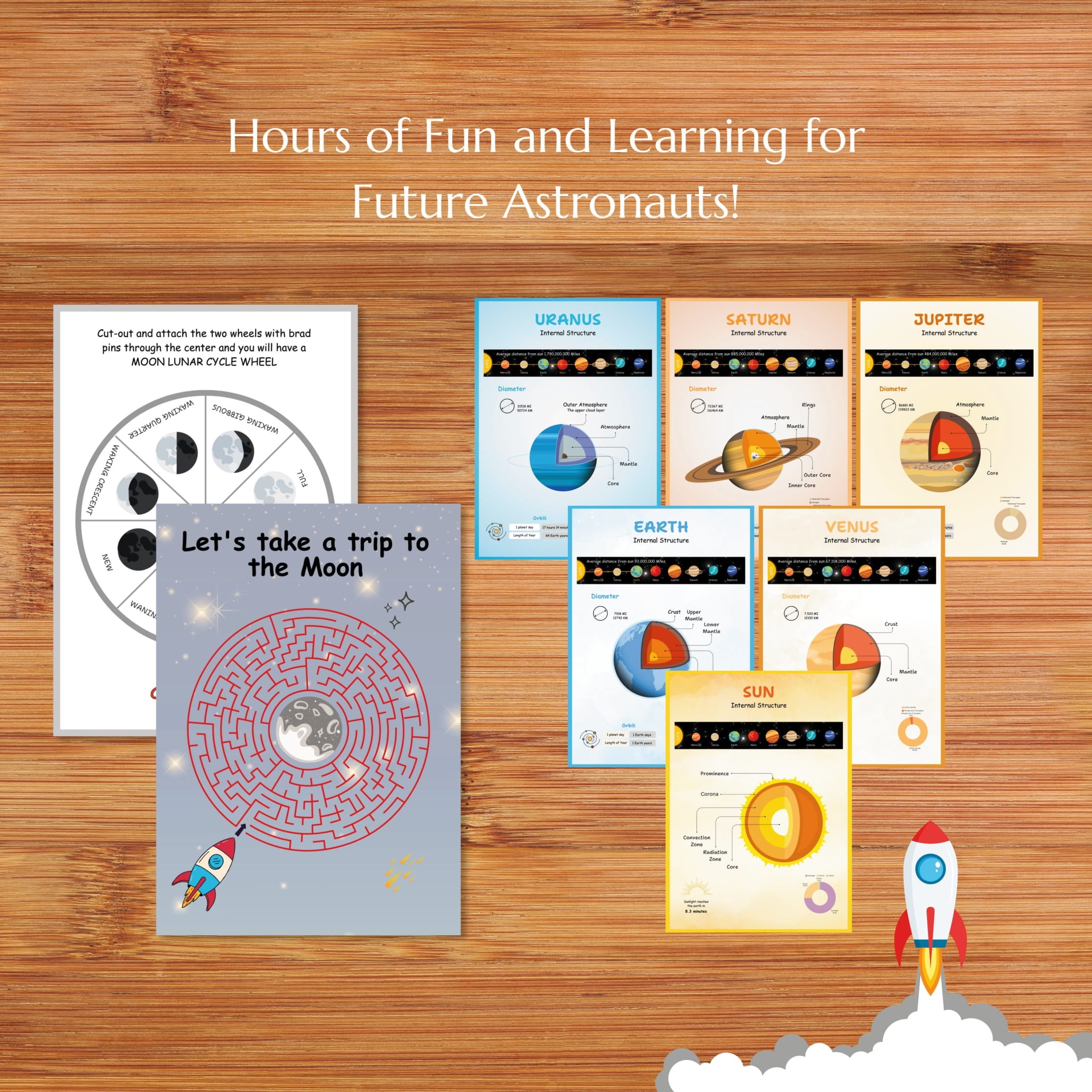 Solar System Busy Book, Space Printable Busy Book, Preschool activities, Moon Phases, Kindergarten Learning Binder, Homeschool Resources