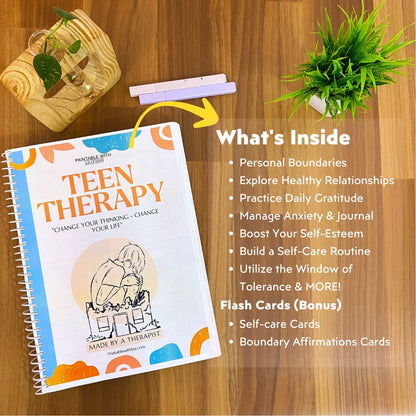 Teen mega 90% off bundle, therapy worksheets, healing journey, depression, anxiety, cognitive distortions, affirmations, boundaries