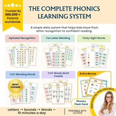 Ultimate Learning Essential for Kids | Learn to Read Activity Bundle | Homeschool & Kindergarten | From Beginner to Expert