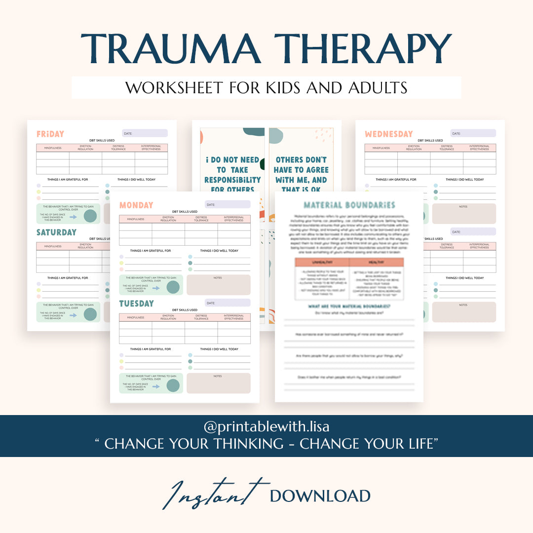 Trauma therapy 90% off bundle, anxiety coping skill card, therapy worksheets, crisis therapy PTSD, anxiety therapy tool, safety plan