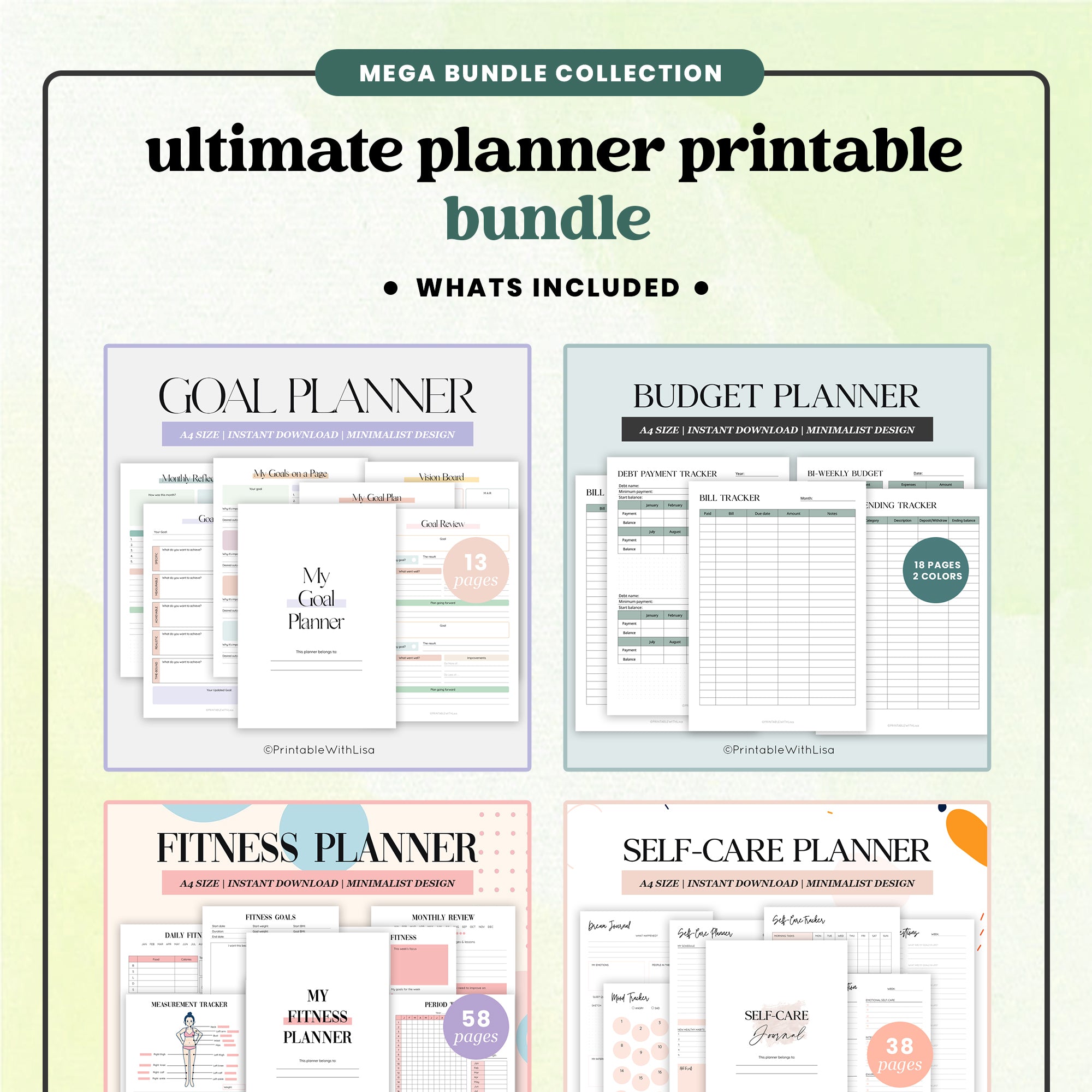 Ultimate Planner Printable Bundle - PRINTABLEWITHLisa