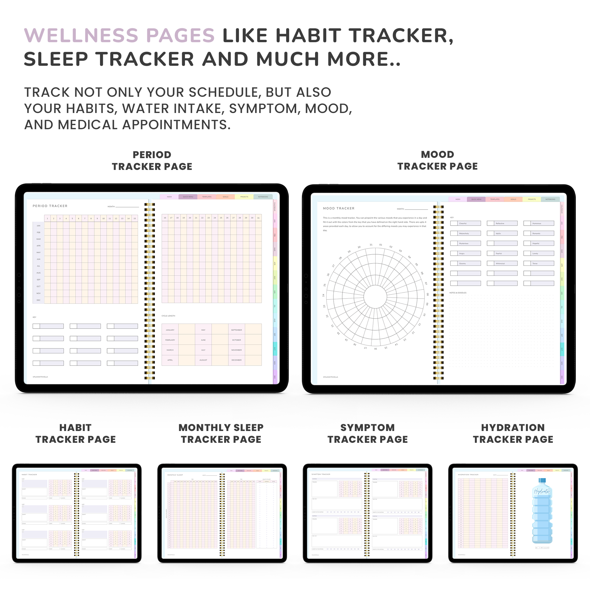 ADHD Digital Planner (made by an ADHDer based on Science ) for iPad, Goodnotes + Android. Self care & habit tracker.