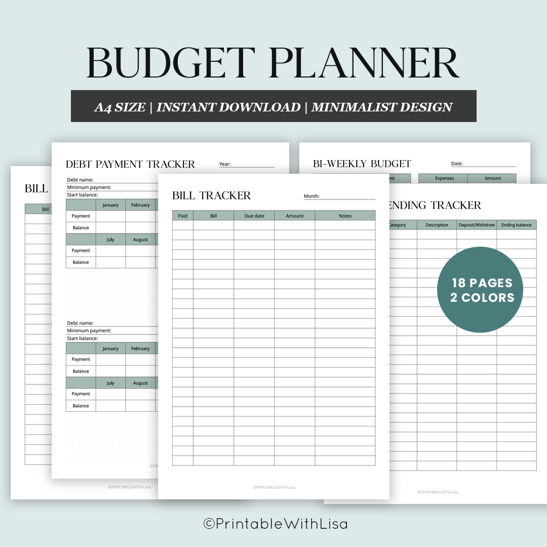 Budget Planner Printable, Finance Planner, Monthly Budget, Weekly Budget, Budget Template