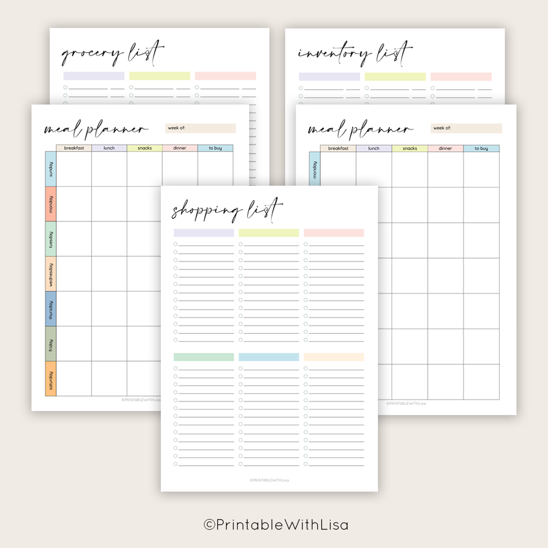 Meal Planner Printable, Meal Tracker, Food Journal