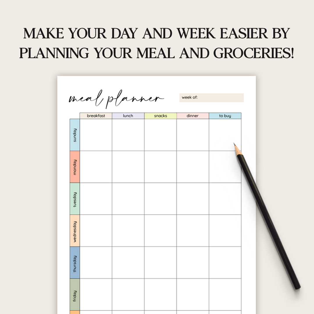 Meal Planner Printable, Meal Tracker, Food Journal – PRINTABLE WITH Lisa