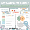 Load image into Gallery viewer, DBT Mega Bundle, DBT Skills, DBT Workbook, Therapy Worksheet, Therapy Tools, DBT Flash Cards, DBT Cheat Sheet - US