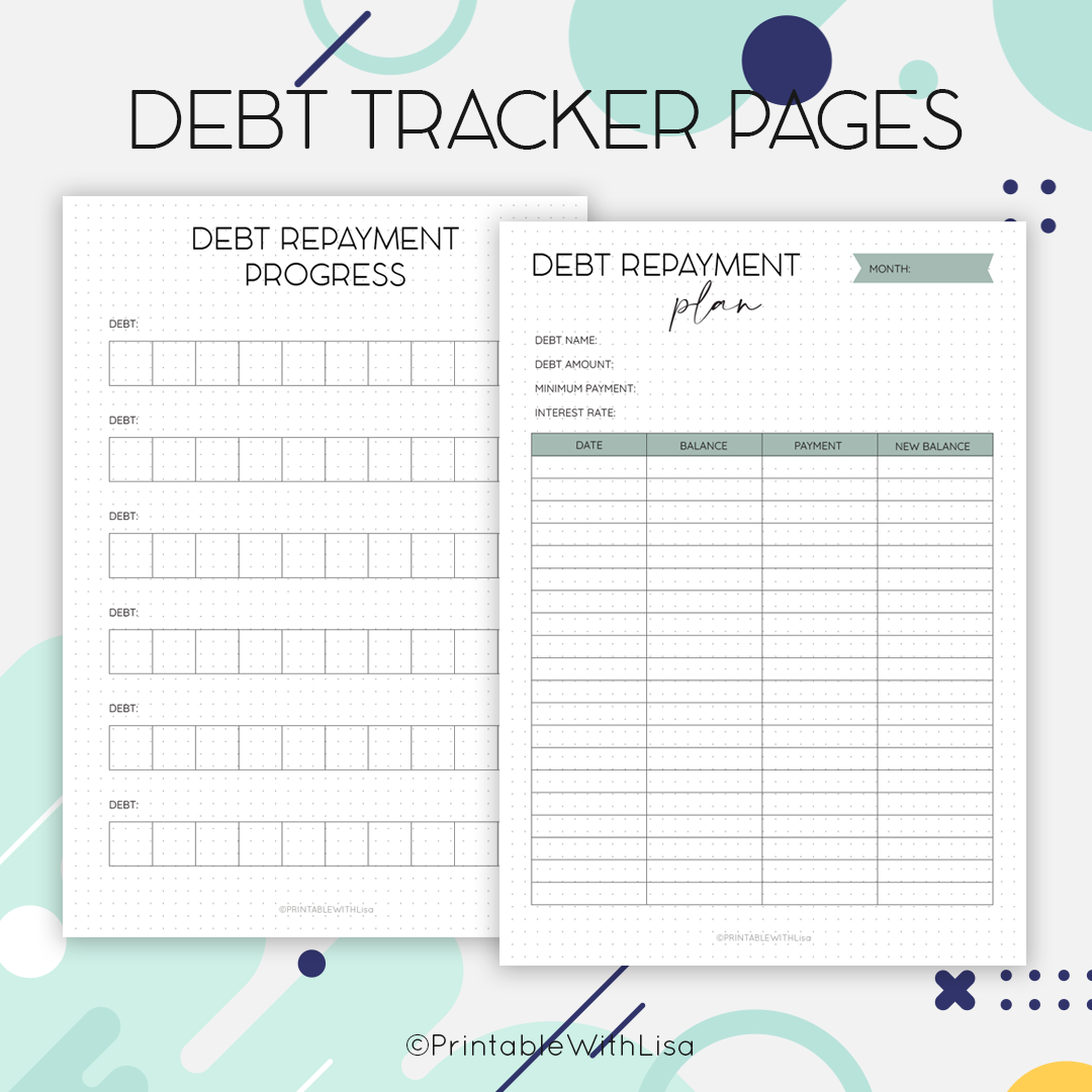 printable finance bullet journal | budget, savings & debt tracker