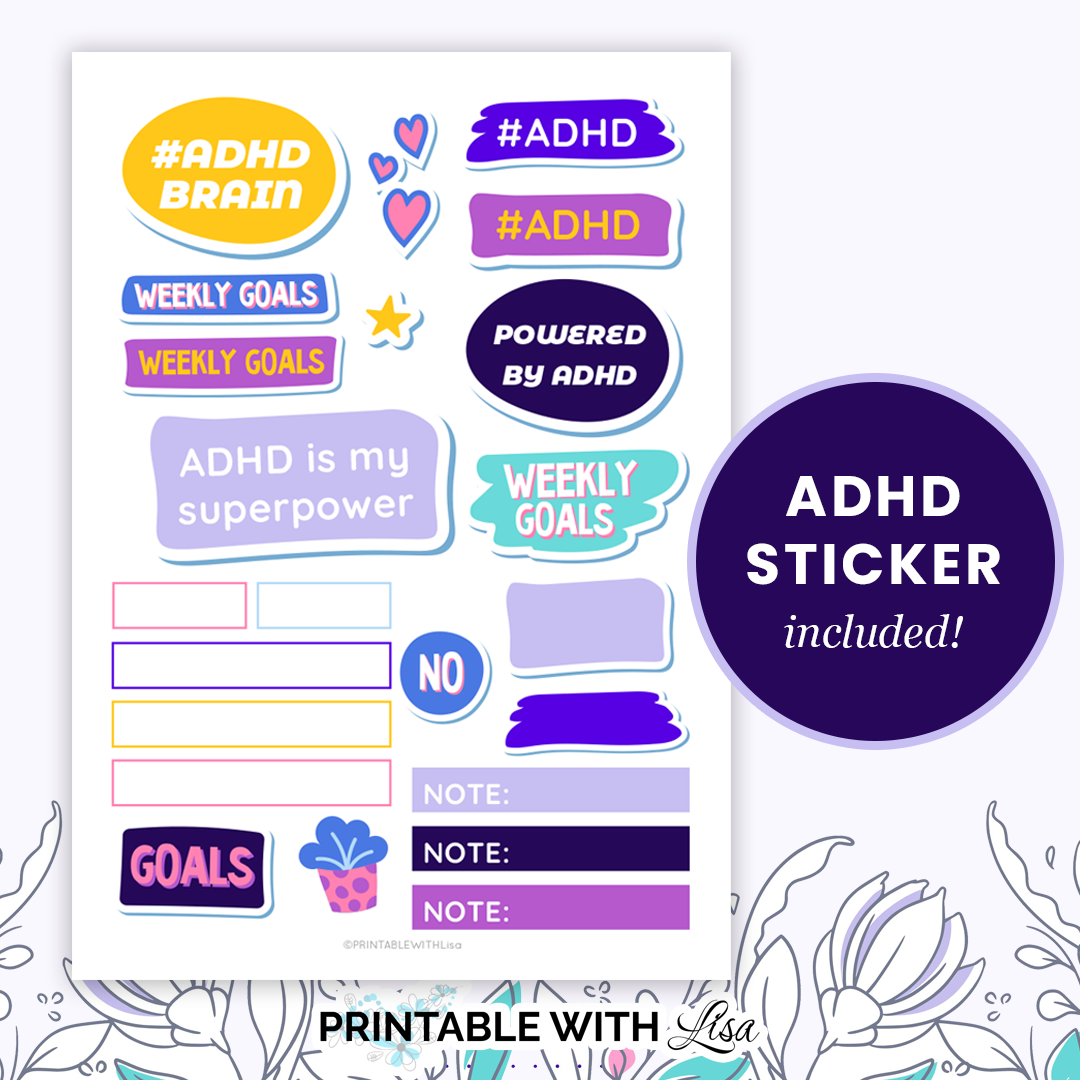 Ultimate ADHD Planner Bundle, ADHD Journal, ADHD Productivity Planner, ADHD Life Planner, Printable ADHD Planner - US