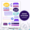 Ultimate ADHD Planner Bundle, ADHD Journal, ADHD Productivity Planner, ADHD Life Planner, Printable ADHD Planner