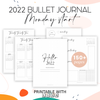 2022 Bullet Journal, Monday Start, Dotted Grid, Printable BUJO