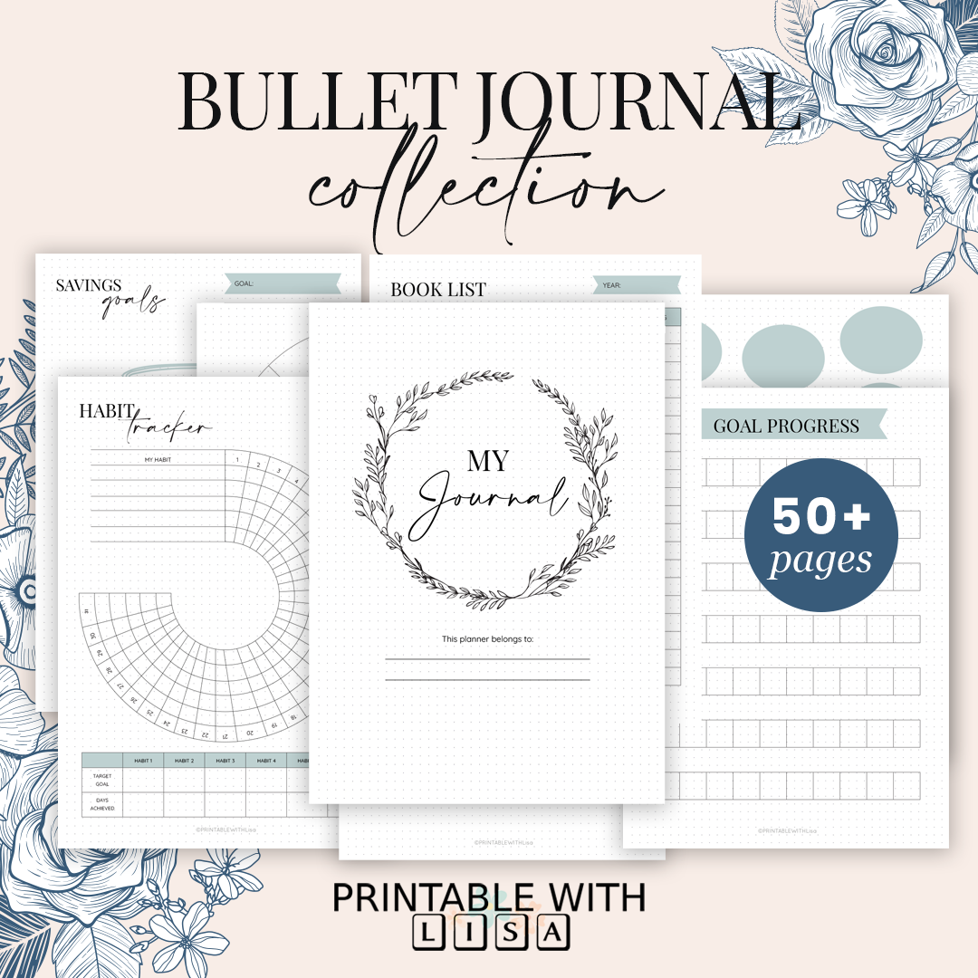 Bullet Journal Printable - Hand Drawn Style - Bundle - BUJO Dotted Grid