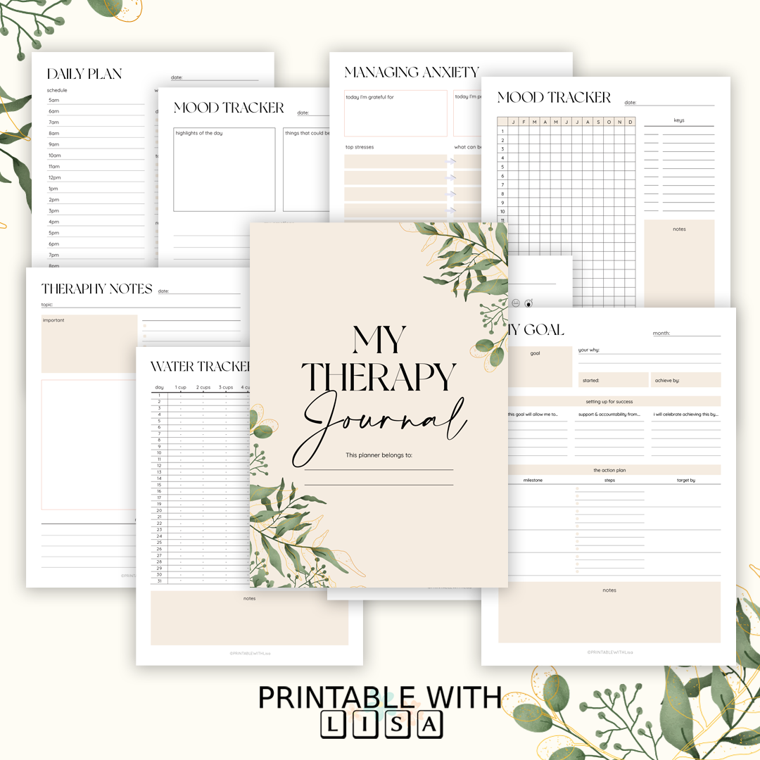 Mental Health Journal, Anxiety Diary, Self Care Planner, DBT Journal, Anxiety Journal, Depression Journal Therapy - US